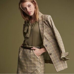 CABI Women’s Size 2 Plaid Houndstooth Past Time Blazer Jacket Style #3548